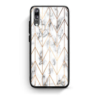 Thumbnail for 44 - Huawei P20  Gold Geometric Marble case, cover, bumper