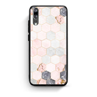 Thumbnail for 4 - Huawei P20 Hexagon Pink Marble case, cover, bumper