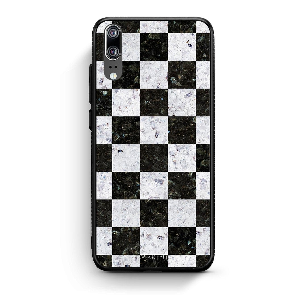 4 - Huawei P20 Square Geometric Marble case, cover, bumper