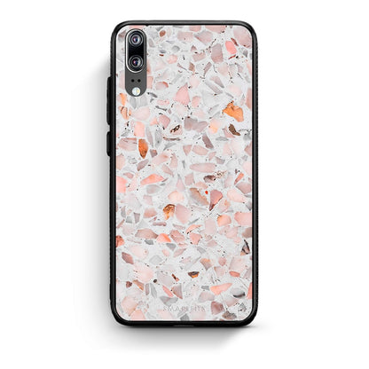 Huawei P20 Marble Terrazzo θήκη από τη Smartfits με σχέδιο στο πίσω μέρος και μαύρο περίβλημα | Smartphone case with colorful back and black bezels by Smartfits