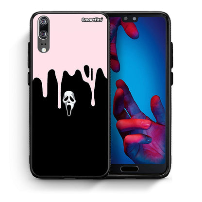 Θήκη Huawei P20 Melting Halloween Mask από τη Smartfits με σχέδιο στο πίσω μέρος και μαύρο περίβλημα | Huawei P20 Melting Halloween Mask case with colorful back and black bezels