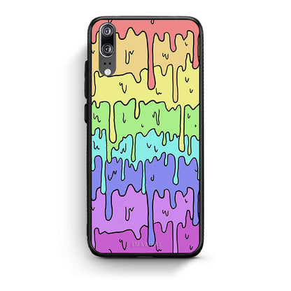 Huawei P20 Melting Rainbow θήκη από τη Smartfits με σχέδιο στο πίσω μέρος και μαύρο περίβλημα | Smartphone case with colorful back and black bezels by Smartfits