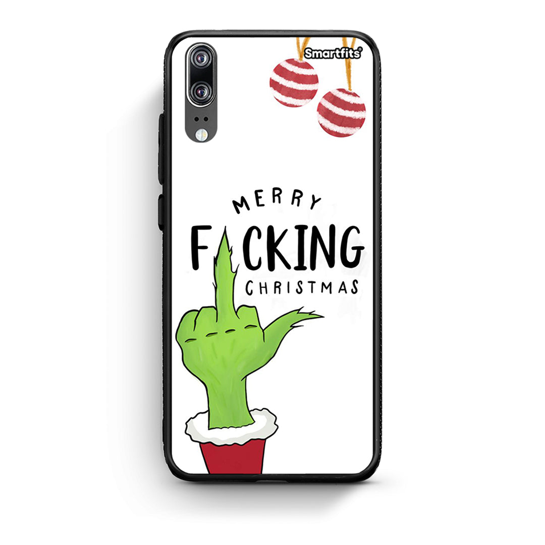 Huawei P20 Merry F Xmas θήκη από τη Smartfits με σχέδιο στο πίσω μέρος και μαύρο περίβλημα | Smartphone case with colorful back and black bezels by Smartfits