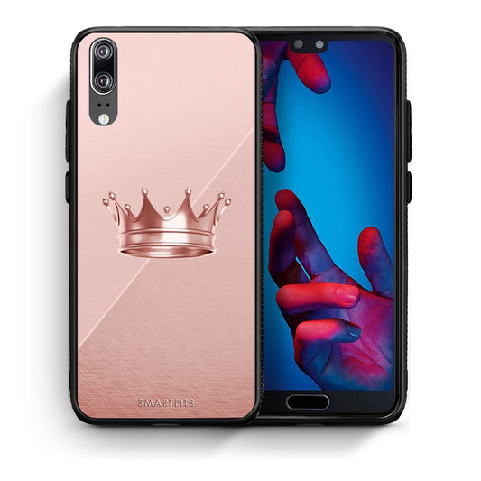 Θήκη Huawei P20 Crown Minimal από τη Smartfits με σχέδιο στο πίσω μέρος και μαύρο περίβλημα | Huawei P20 Crown Minimal case with colorful back and black bezels