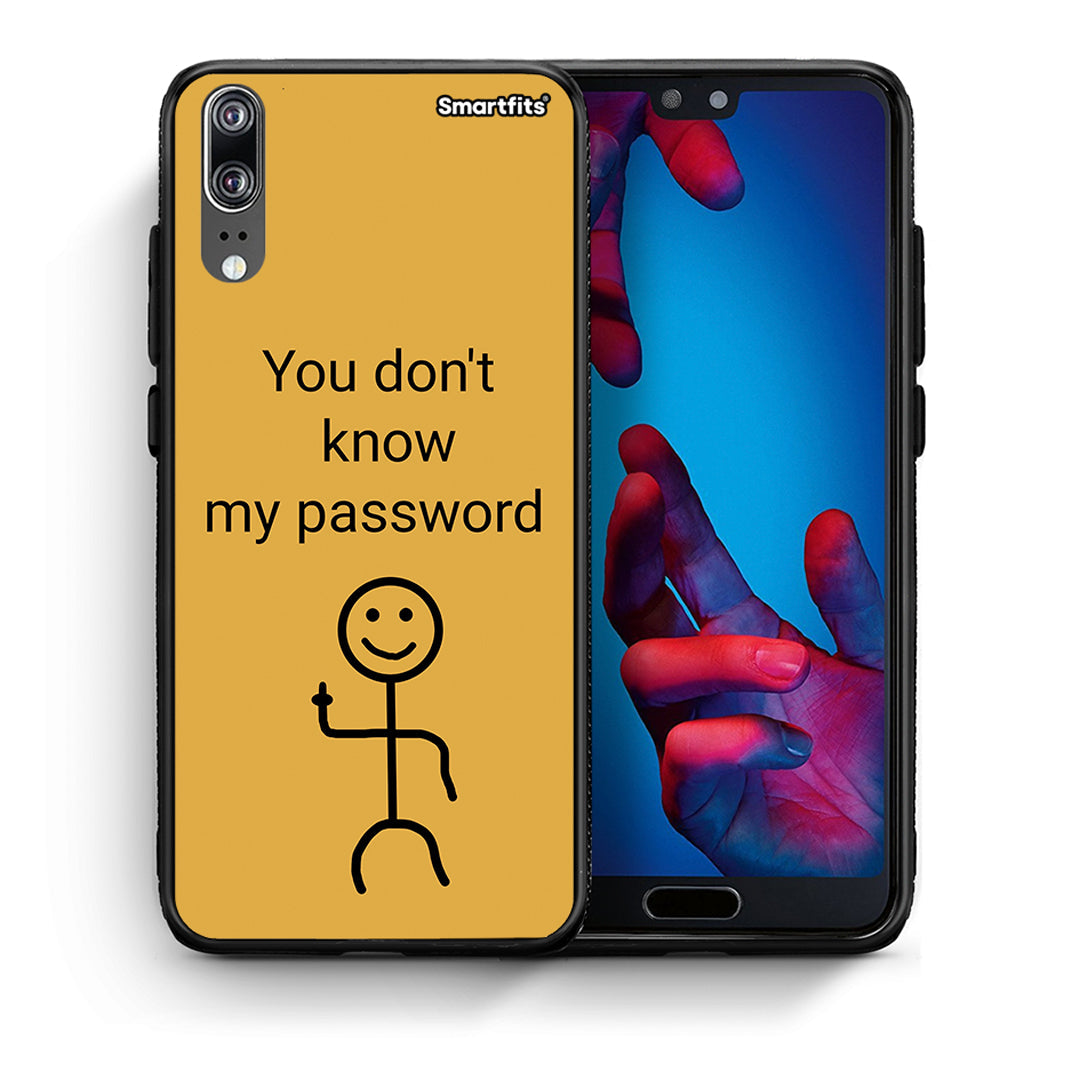 Θήκη Huawei P20 My Password από τη Smartfits με σχέδιο στο πίσω μέρος και μαύρο περίβλημα | Huawei P20 My Password case with colorful back and black bezels