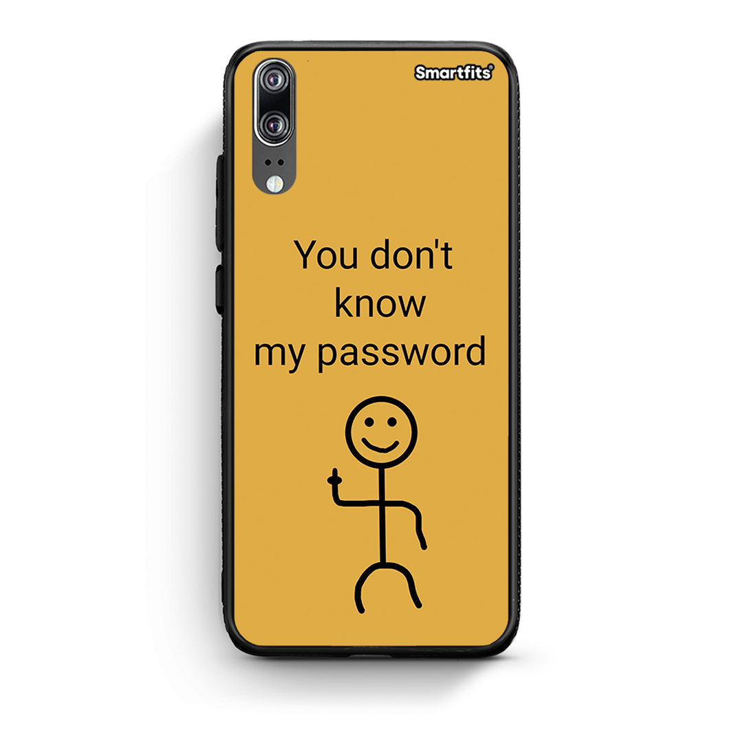 Huawei P20 My Password Θήκη από τη Smartfits με σχέδιο στο πίσω μέρος και μαύρο περίβλημα | Smartphone case with colorful back and black bezels by Smartfits