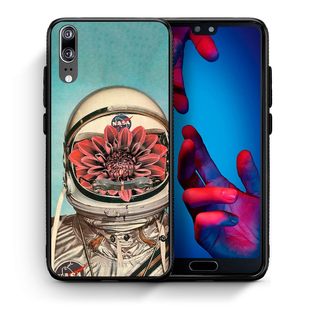 Θήκη Huawei P20 Nasa Bloom από τη Smartfits με σχέδιο στο πίσω μέρος και μαύρο περίβλημα | Huawei P20 Nasa Bloom case with colorful back and black bezels