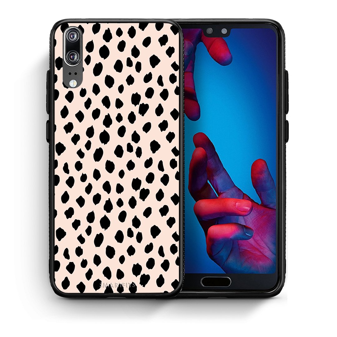 Θήκη Huawei P20 New Polka Dots από τη Smartfits με σχέδιο στο πίσω μέρος και μαύρο περίβλημα | Huawei P20 New Polka Dots case with colorful back and black bezels