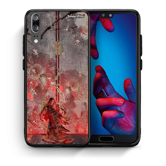 Θήκη Huawei P20 Nezuko Kamado από τη Smartfits με σχέδιο στο πίσω μέρος και μαύρο περίβλημα | Huawei P20 Nezuko Kamado case with colorful back and black bezels
