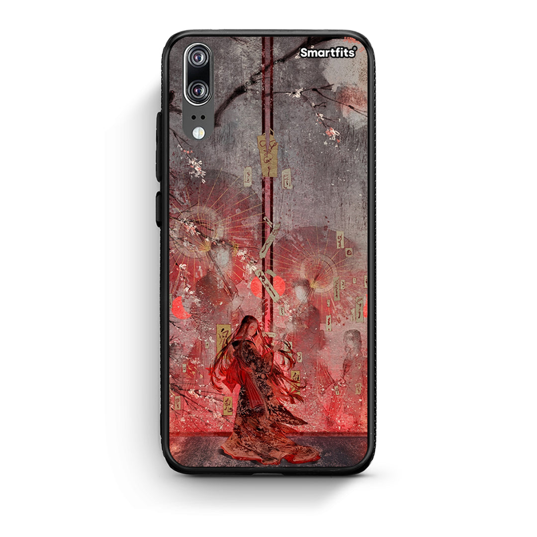 Huawei P20 Nezuko Kamado θήκη από τη Smartfits με σχέδιο στο πίσω μέρος και μαύρο περίβλημα | Smartphone case with colorful back and black bezels by Smartfits
