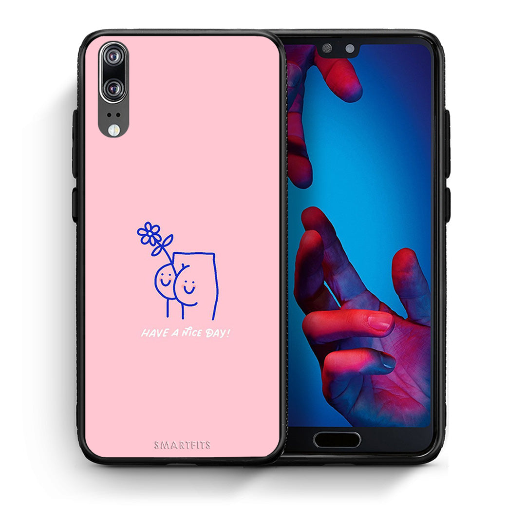 Θήκη Huawei P20 Nice Day από τη Smartfits με σχέδιο στο πίσω μέρος και μαύρο περίβλημα | Huawei P20 Nice Day case with colorful back and black bezels