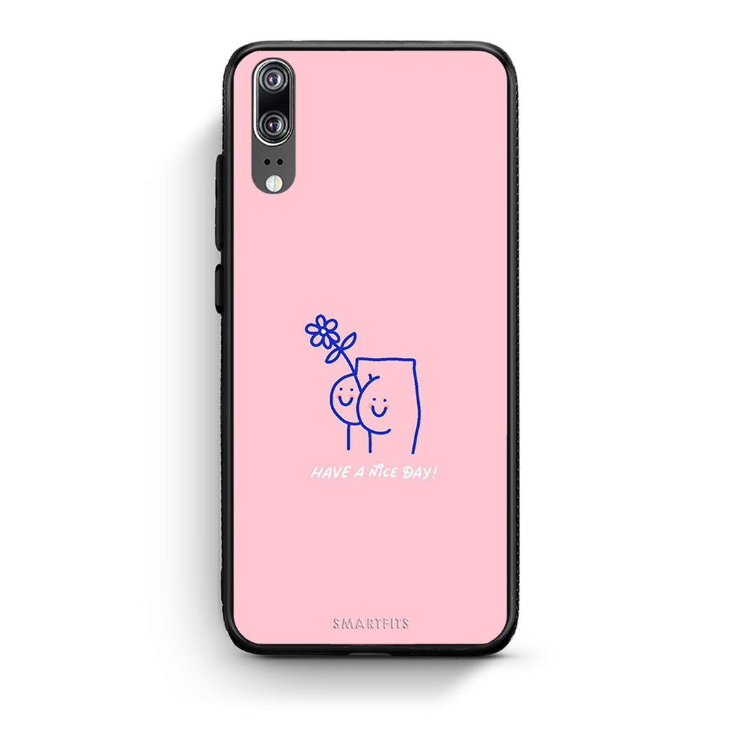 Huawei P20 Nice Day θήκη από τη Smartfits με σχέδιο στο πίσω μέρος και μαύρο περίβλημα | Smartphone case with colorful back and black bezels by Smartfits
