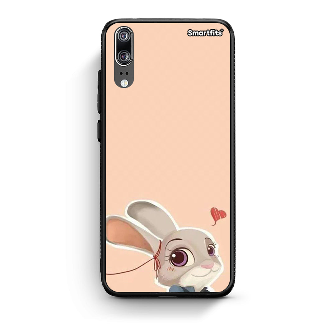 Huawei P20 Nick Wilde And Judy Hopps Love 2 θήκη από τη Smartfits με σχέδιο στο πίσω μέρος και μαύρο περίβλημα | Smartphone case with colorful back and black bezels by Smartfits