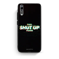 Thumbnail for Huawei P20 OMG ShutUp θήκη από τη Smartfits με σχέδιο στο πίσω μέρος και μαύρο περίβλημα | Smartphone case with colorful back and black bezels by Smartfits