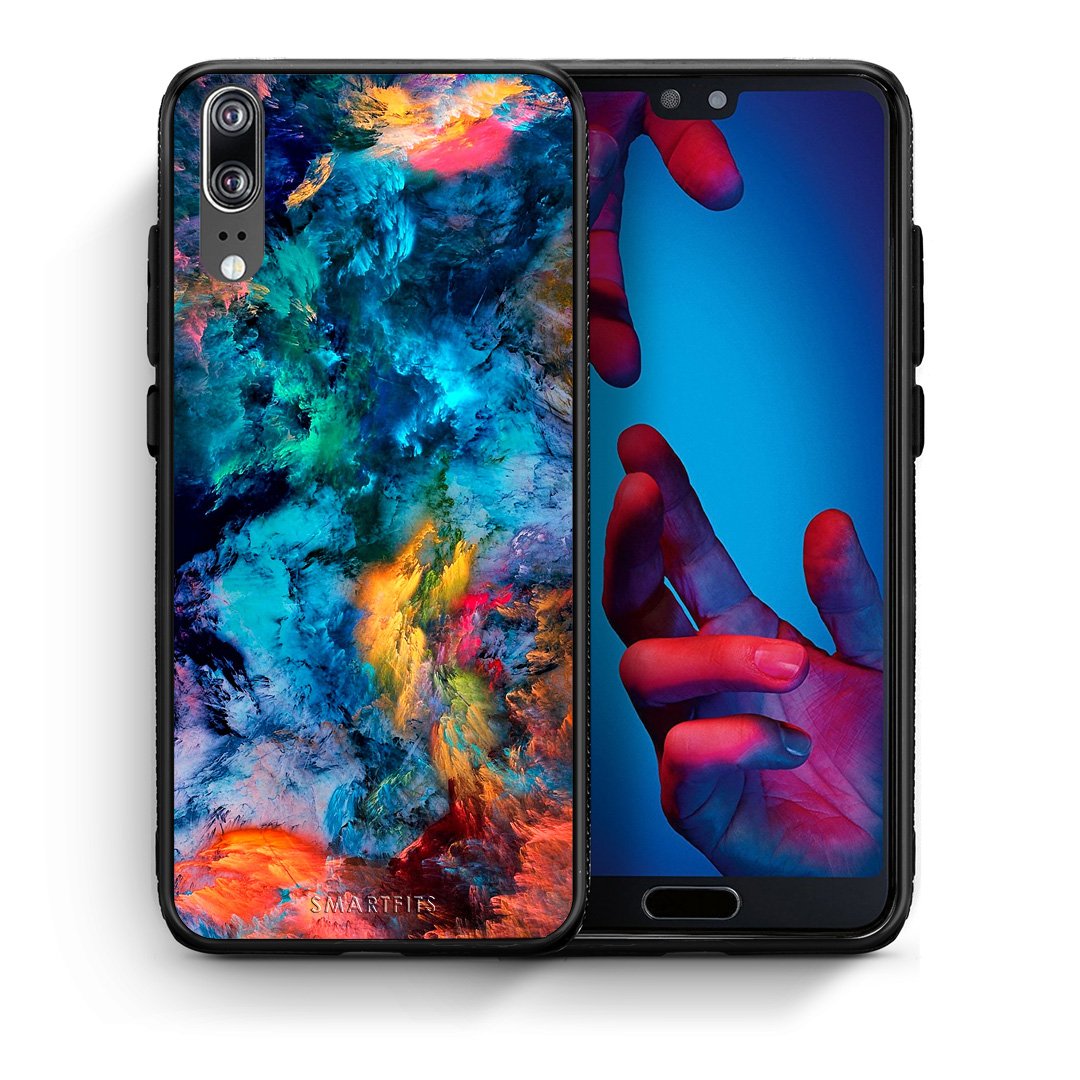 Θήκη Huawei P20 Crayola Paint από τη Smartfits με σχέδιο στο πίσω μέρος και μαύρο περίβλημα | Huawei P20 Crayola Paint case with colorful back and black bezels