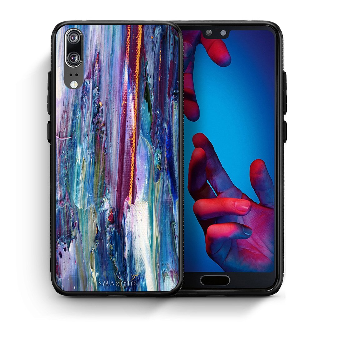 Θήκη Huawei P20 Winter Paint από τη Smartfits με σχέδιο στο πίσω μέρος και μαύρο περίβλημα | Huawei P20 Winter Paint case with colorful back and black bezels