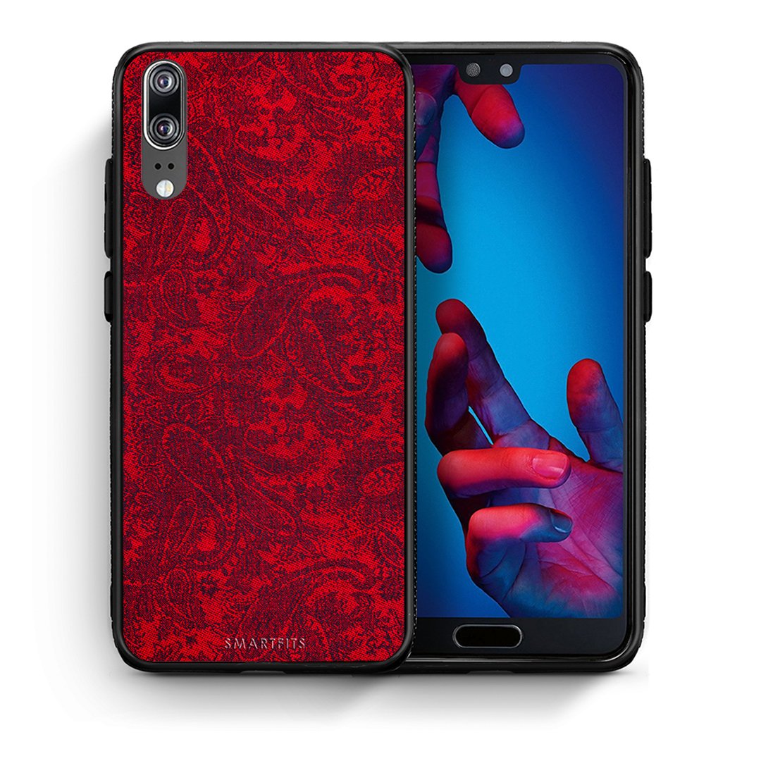 Θήκη Huawei P20 Paisley Cashmere από τη Smartfits με σχέδιο στο πίσω μέρος και μαύρο περίβλημα | Huawei P20 Paisley Cashmere case with colorful back and black bezels