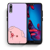 Thumbnail for Θήκη Αγίου Βαλεντίνου Huawei P20 Pig Love 2 από τη Smartfits με σχέδιο στο πίσω μέρος και μαύρο περίβλημα | Huawei P20 Pig Love 2 case with colorful back and black bezels