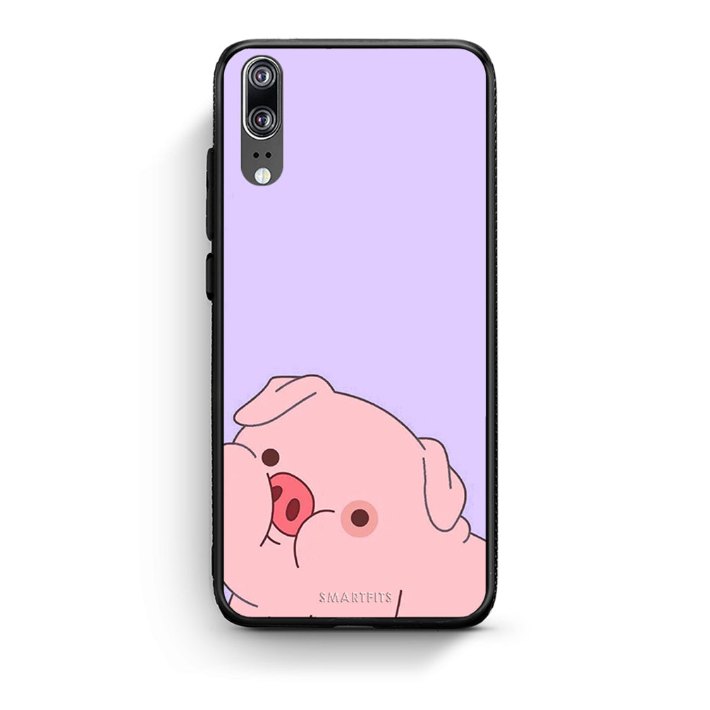 Huawei P20 Pig Love 2 Θήκη Αγίου Βαλεντίνου από τη Smartfits με σχέδιο στο πίσω μέρος και μαύρο περίβλημα | Smartphone case with colorful back and black bezels by Smartfits