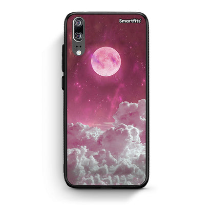 Huawei P20 Pink Moon Θήκη από τη Smartfits με σχέδιο στο πίσω μέρος και μαύρο περίβλημα | Smartphone case with colorful back and black bezels by Smartfits