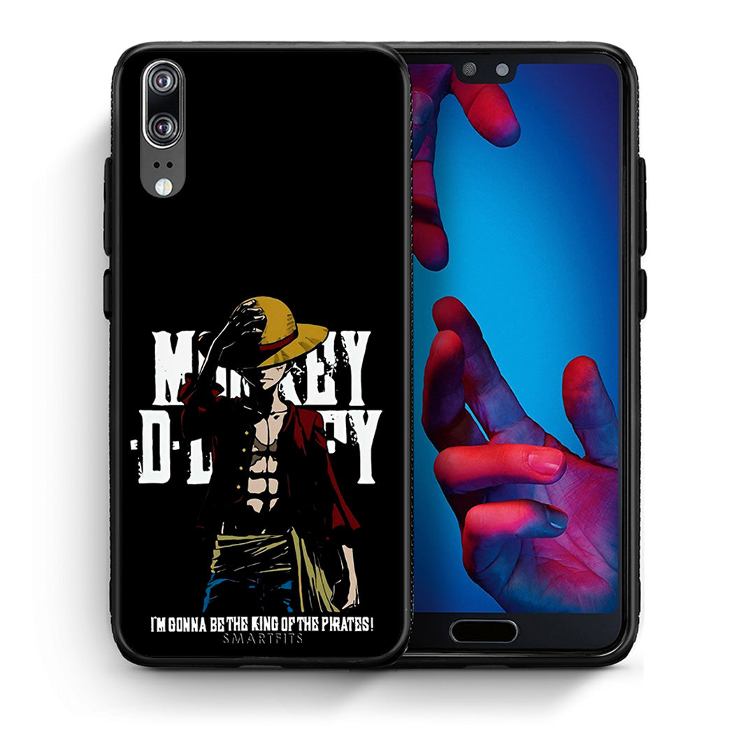 Θήκη Huawei P20 Pirate King από τη Smartfits με σχέδιο στο πίσω μέρος και μαύρο περίβλημα | Huawei P20 Pirate King case with colorful back and black bezels