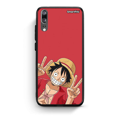 Huawei P20 Pirate Luffy Θήκη από τη Smartfits με σχέδιο στο πίσω μέρος και μαύρο περίβλημα | Smartphone case with colorful back and black bezels by Smartfits