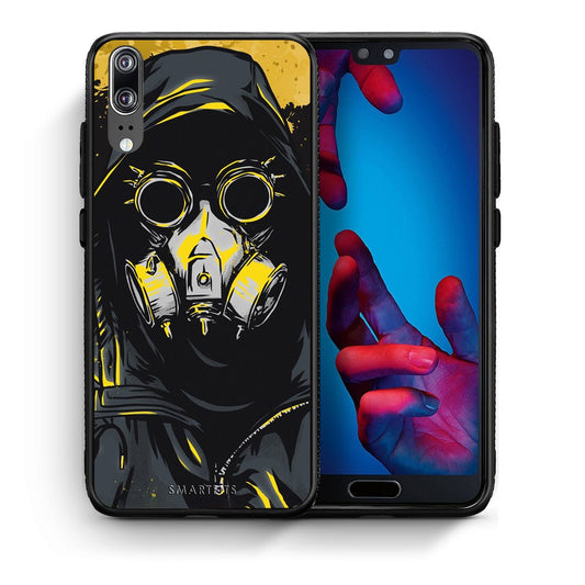 Θήκη Huawei P20 Mask PopArt από τη Smartfits με σχέδιο στο πίσω μέρος και μαύρο περίβλημα | Huawei P20 Mask PopArt case with colorful back and black bezels