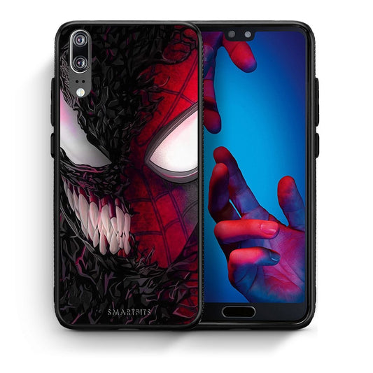 Θήκη Huawei P20 SpiderVenom PopArt από τη Smartfits με σχέδιο στο πίσω μέρος και μαύρο περίβλημα | Huawei P20 SpiderVenom PopArt case with colorful back and black bezels
