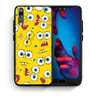Thumbnail for Θήκη Huawei P20 Sponge PopArt από τη Smartfits με σχέδιο στο πίσω μέρος και μαύρο περίβλημα | Huawei P20 Sponge PopArt case with colorful back and black bezels