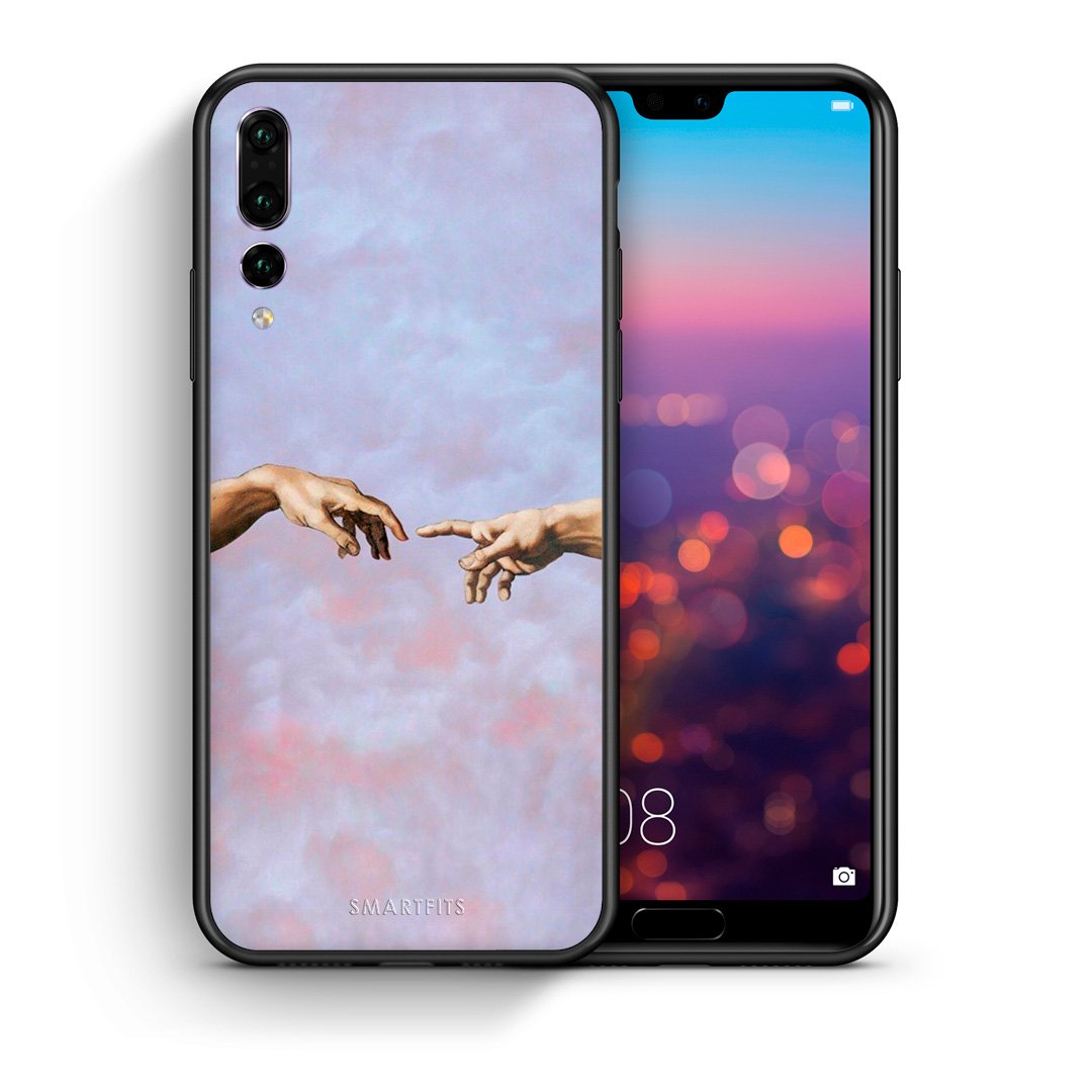 Θήκη Huawei P20 Pro Adam Hand από τη Smartfits με σχέδιο στο πίσω μέρος και μαύρο περίβλημα | Huawei P20 Pro Adam Hand case with colorful back and black bezels
