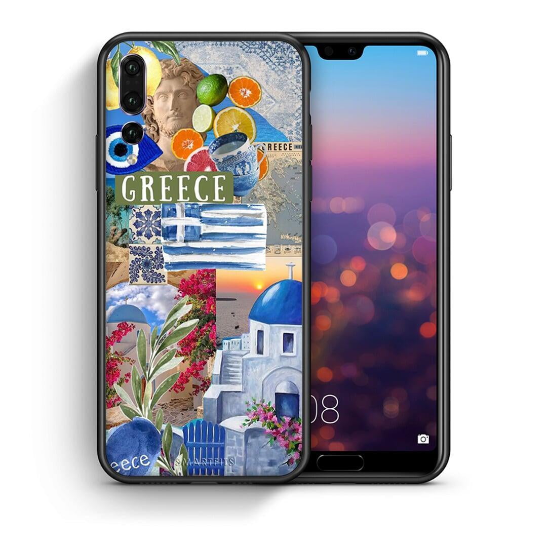 Θήκη Huawei P20 Pro All Greek από τη Smartfits με σχέδιο στο πίσω μέρος και μαύρο περίβλημα | Huawei P20 Pro All Greek case with colorful back and black bezels