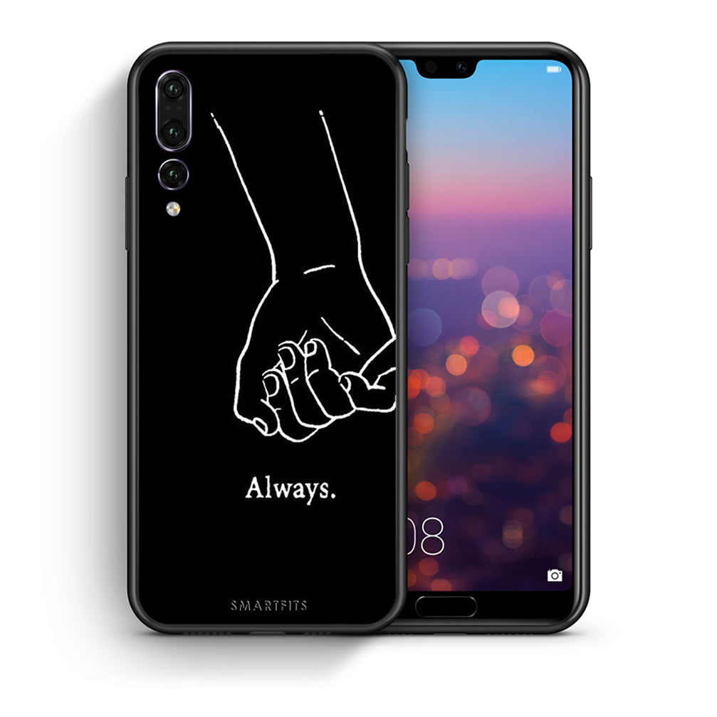 Θήκη Αγίου Βαλεντίνου Huawei P20 Pro Always & Forever 1 από τη Smartfits με σχέδιο στο πίσω μέρος και μαύρο περίβλημα | Huawei P20 Pro Always & Forever 1 case with colorful back and black bezels