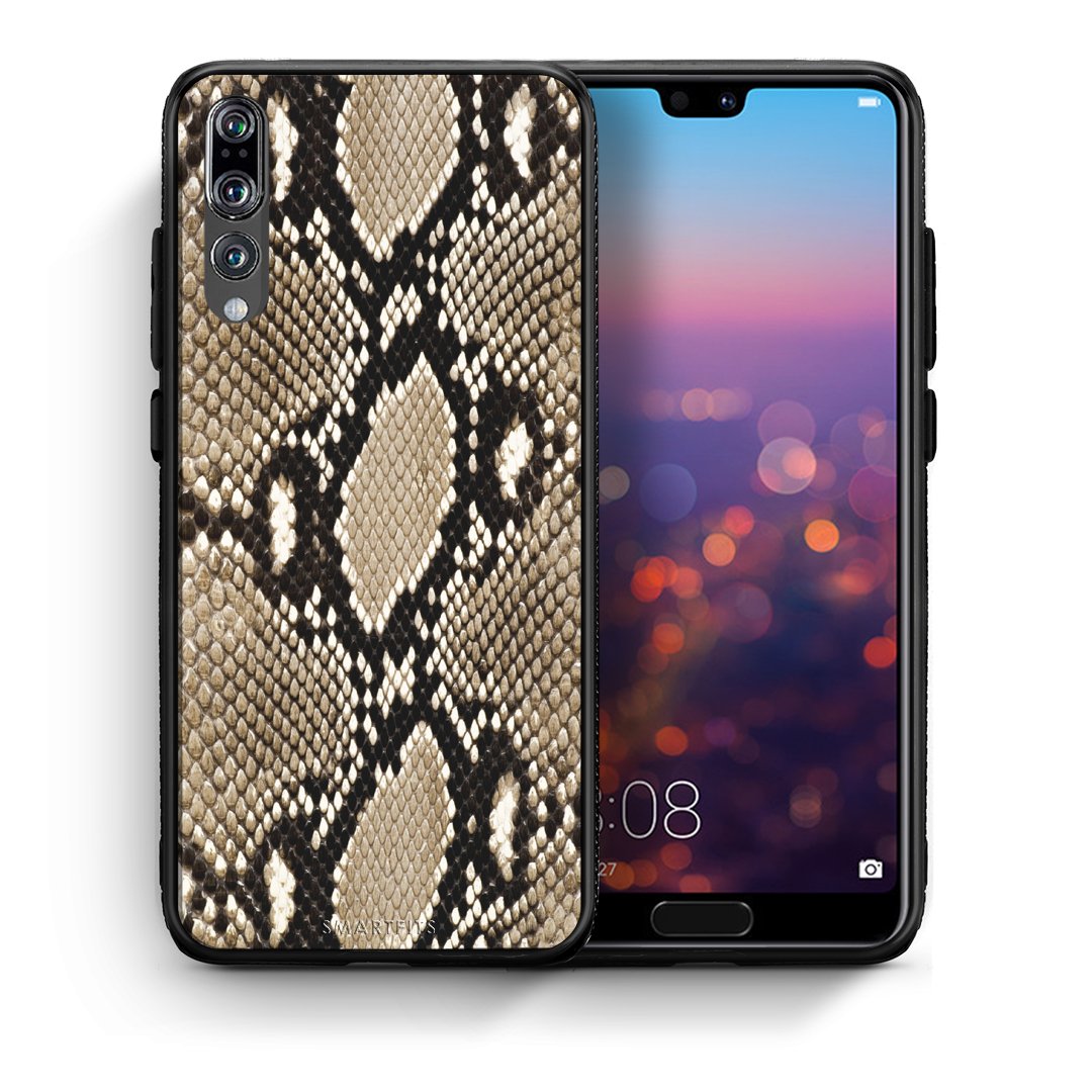Θήκη Huawei P20 Pro Fashion Snake Animal από τη Smartfits με σχέδιο στο πίσω μέρος και μαύρο περίβλημα | Huawei P20 Pro Fashion Snake Animal case with colorful back and black bezels