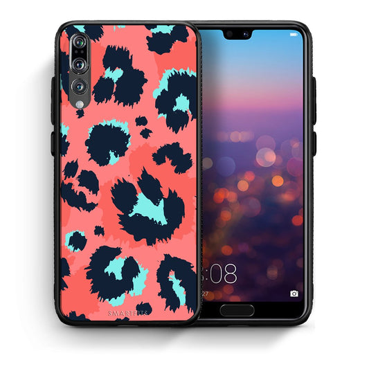Θήκη Huawei P20 Pro Pink Leopard Animal από τη Smartfits με σχέδιο στο πίσω μέρος και μαύρο περίβλημα | Huawei P20 Pro Pink Leopard Animal case with colorful back and black bezels