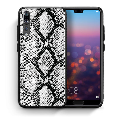 Θήκη Huawei P20 Pro White Snake Animal από τη Smartfits με σχέδιο στο πίσω μέρος και μαύρο περίβλημα | Huawei P20 Pro White Snake Animal case with colorful back and black bezels
