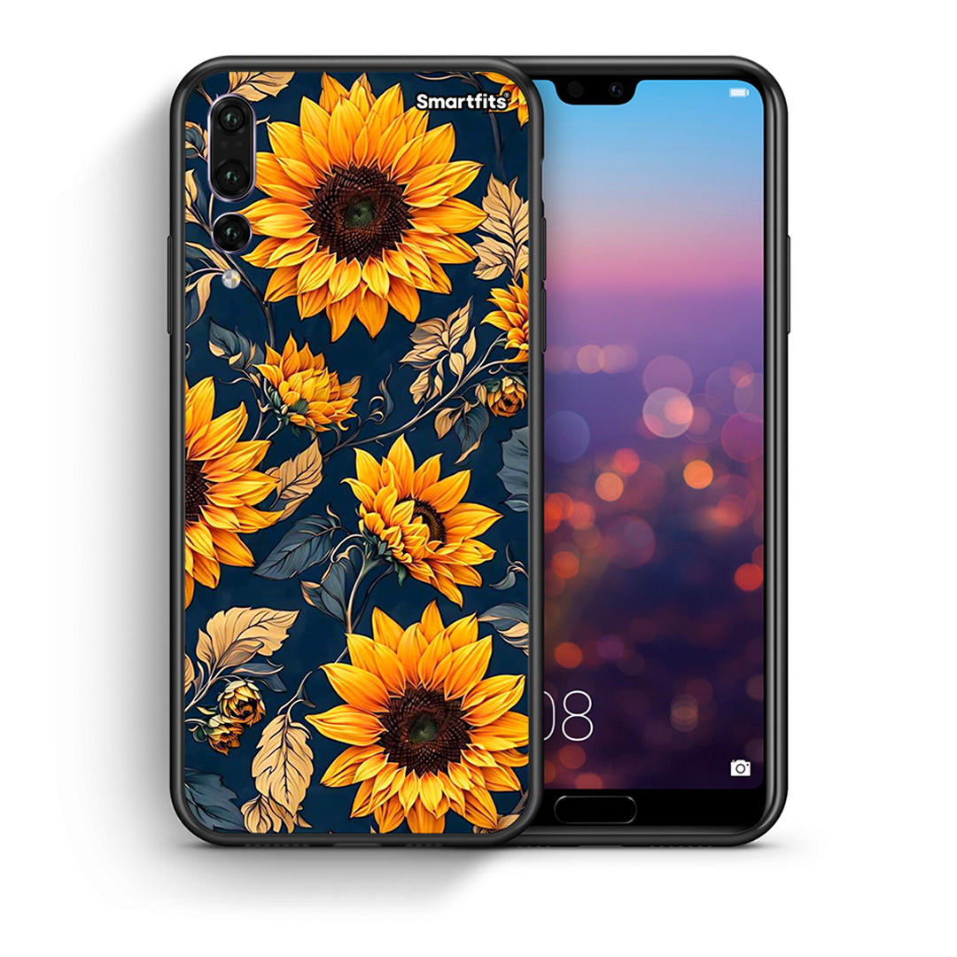 Θήκη Huawei P20 Pro Autumn Sunflowers από τη Smartfits με σχέδιο στο πίσω μέρος και μαύρο περίβλημα | Huawei P20 Pro Autumn Sunflowers case with colorful back and black bezels