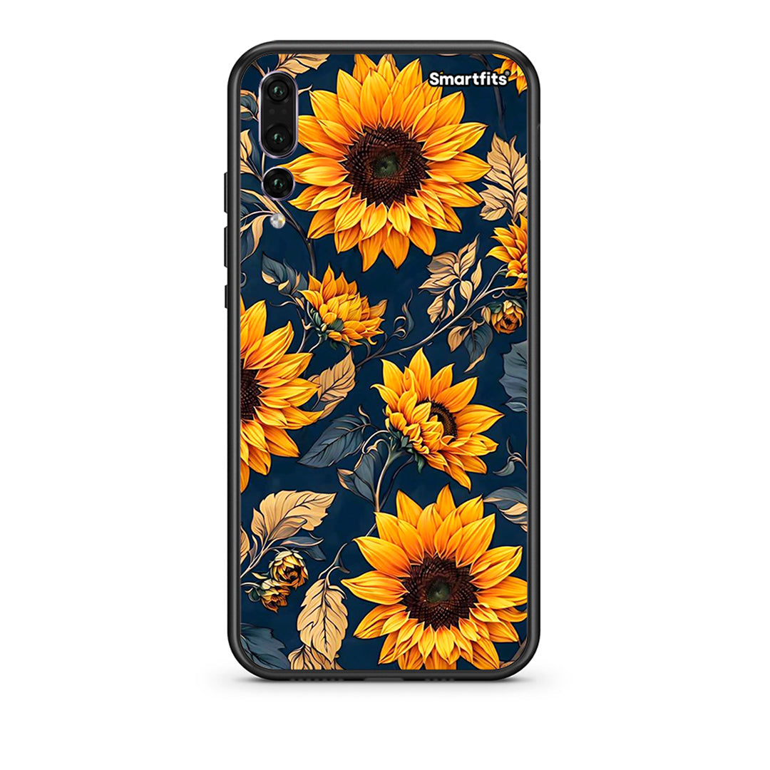 huawei p20 pro Autumn Sunflowers Θήκη από τη Smartfits με σχέδιο στο πίσω μέρος και μαύρο περίβλημα | Smartphone case with colorful back and black bezels by Smartfits