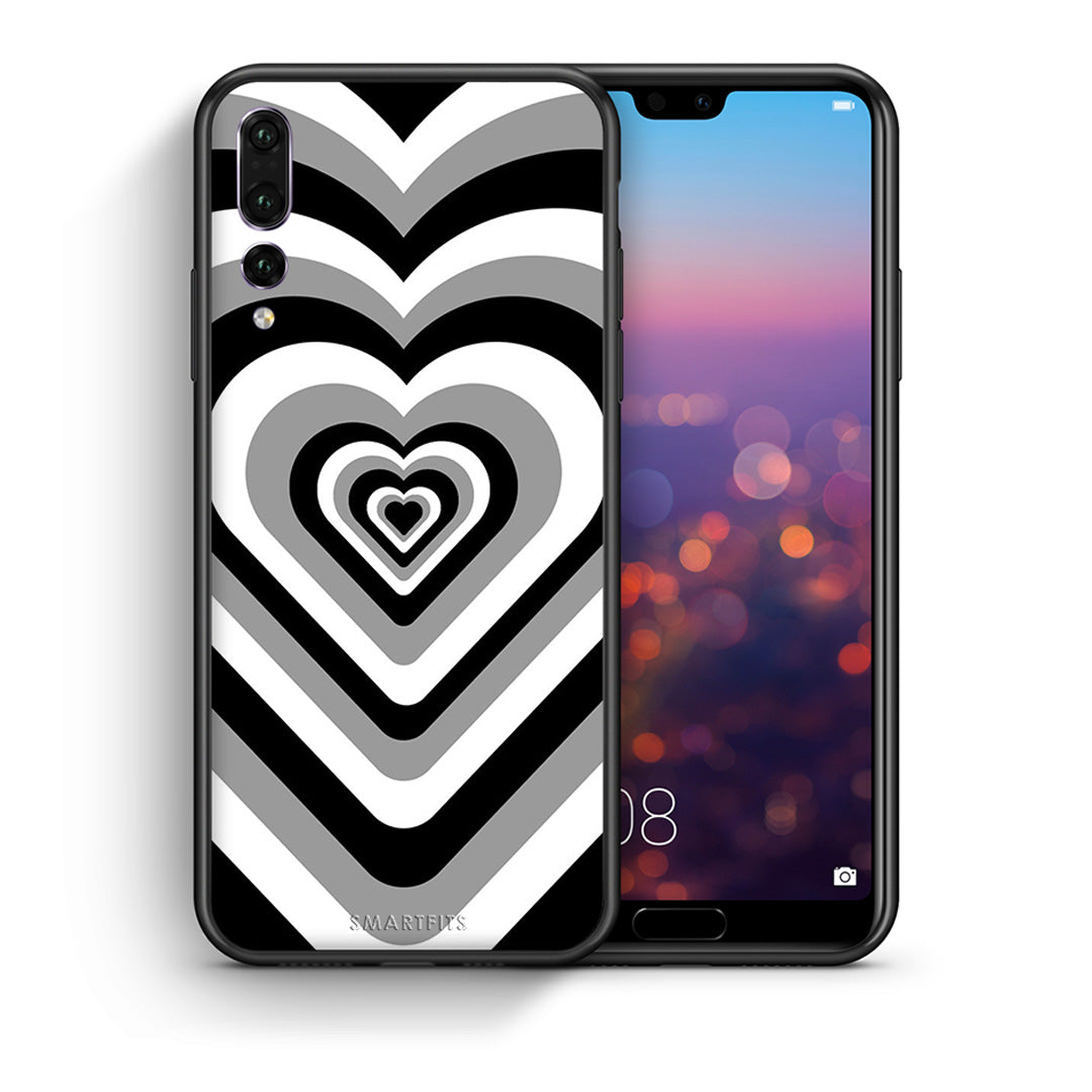 Θήκη Huawei P20 Pro Black Hearts από τη Smartfits με σχέδιο στο πίσω μέρος και μαύρο περίβλημα | Huawei P20 Pro Black Hearts case with colorful back and black bezels
