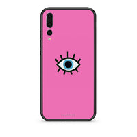 Thumbnail for huawei p20 pro Blue Eye Pink θήκη από τη Smartfits με σχέδιο στο πίσω μέρος και μαύρο περίβλημα | Smartphone case with colorful back and black bezels by Smartfits