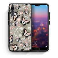 Thumbnail for Θήκη Huawei P20 Pro Butterflies Boho από τη Smartfits με σχέδιο στο πίσω μέρος και μαύρο περίβλημα | Huawei P20 Pro Butterflies Boho case with colorful back and black bezels