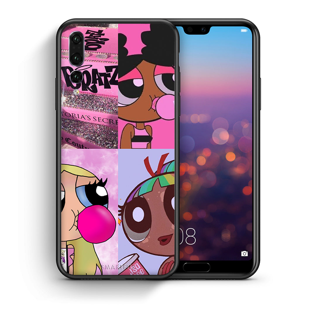 Θήκη Αγίου Βαλεντίνου Huawei P20 Pro Bubble Girls από τη Smartfits με σχέδιο στο πίσω μέρος και μαύρο περίβλημα | Huawei P20 Pro Bubble Girls case with colorful back and black bezels