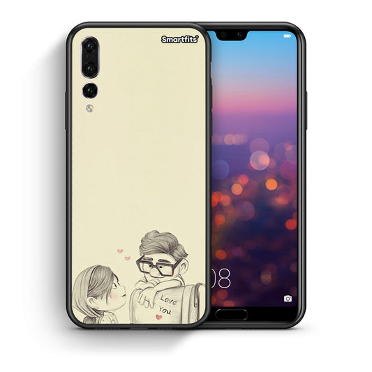 Θήκη Huawei P20 Pro Carl And Ellie από τη Smartfits με σχέδιο στο πίσω μέρος και μαύρο περίβλημα | Huawei P20 Pro Carl And Ellie case with colorful back and black bezels