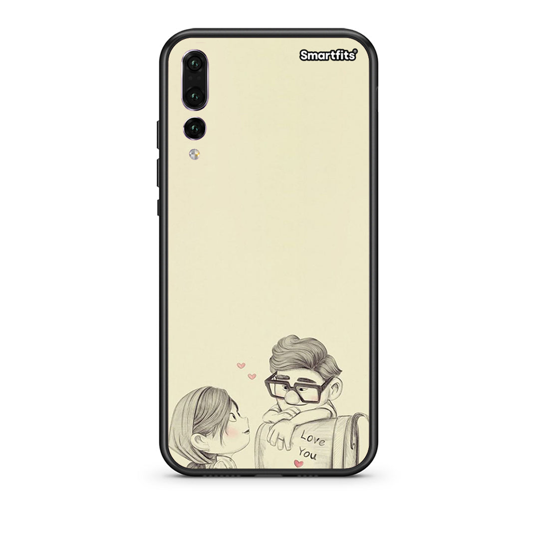 huawei p20 pro Carl And Ellie θήκη από τη Smartfits με σχέδιο στο πίσω μέρος και μαύρο περίβλημα | Smartphone case with colorful back and black bezels by Smartfits