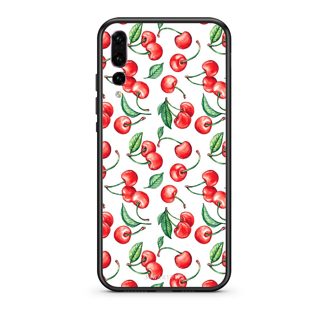 huawei p20 pro Cherry Summer θήκη από τη Smartfits με σχέδιο στο πίσω μέρος και μαύρο περίβλημα | Smartphone case with colorful back and black bezels by Smartfits