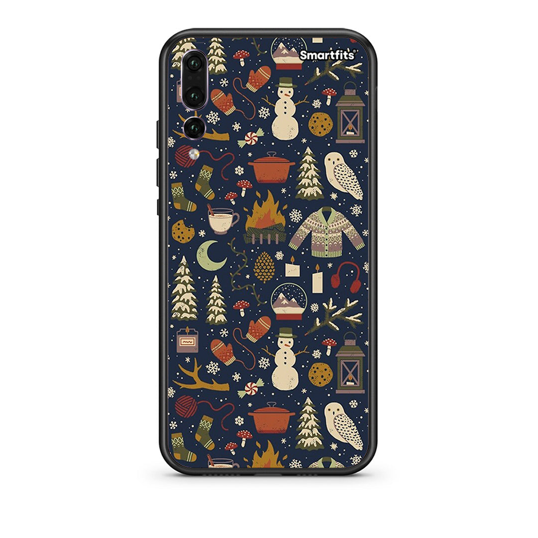 huawei p20 pro Christmas Elements θήκη από τη Smartfits με σχέδιο στο πίσω μέρος και μαύρο περίβλημα | Smartphone case with colorful back and black bezels by Smartfits
