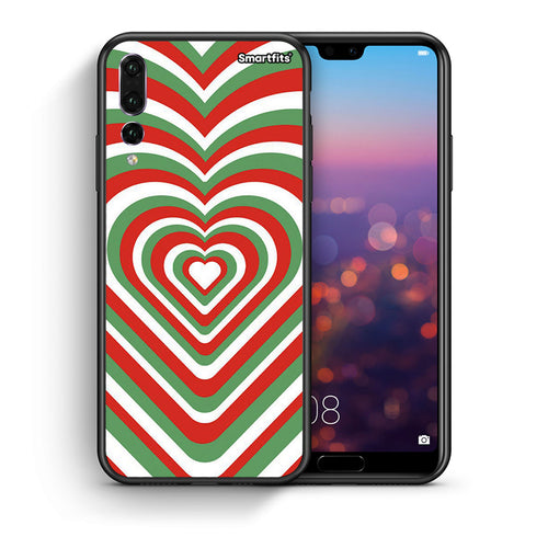 Θήκη Huawei P20 Pro Christmas Hearts από τη Smartfits με σχέδιο στο πίσω μέρος και μαύρο περίβλημα | Huawei P20 Pro Christmas Hearts case with colorful back and black bezels