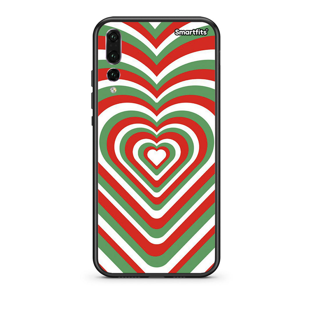 huawei p20 pro Christmas Hearts θήκη από τη Smartfits με σχέδιο στο πίσω μέρος και μαύρο περίβλημα | Smartphone case with colorful back and black bezels by Smartfits