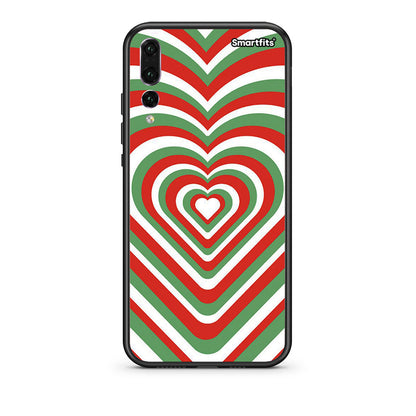huawei p20 pro Christmas Hearts θήκη από τη Smartfits με σχέδιο στο πίσω μέρος και μαύρο περίβλημα | Smartphone case with colorful back and black bezels by Smartfits