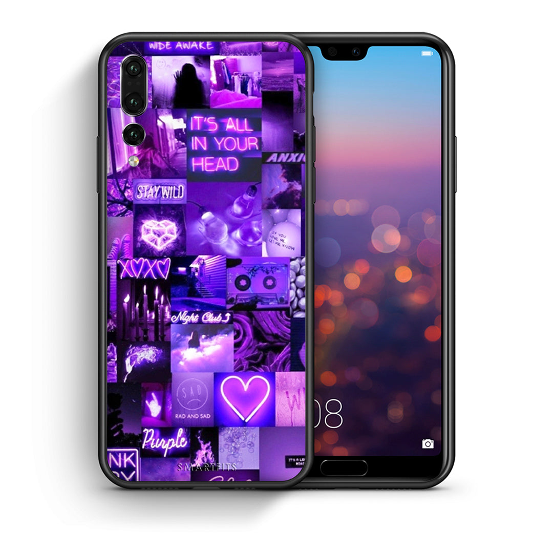 Θήκη Αγίου Βαλεντίνου Huawei P20 Pro Collage Stay Wild από τη Smartfits με σχέδιο στο πίσω μέρος και μαύρο περίβλημα | Huawei P20 Pro Collage Stay Wild case with colorful back and black bezels