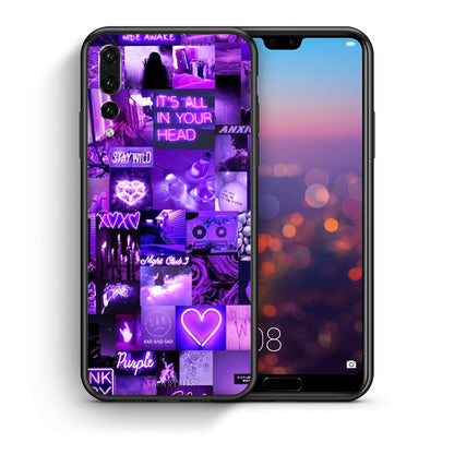 Θήκη Αγίου Βαλεντίνου Huawei P20 Pro Collage Stay Wild από τη Smartfits με σχέδιο στο πίσω μέρος και μαύρο περίβλημα | Huawei P20 Pro Collage Stay Wild case with colorful back and black bezels